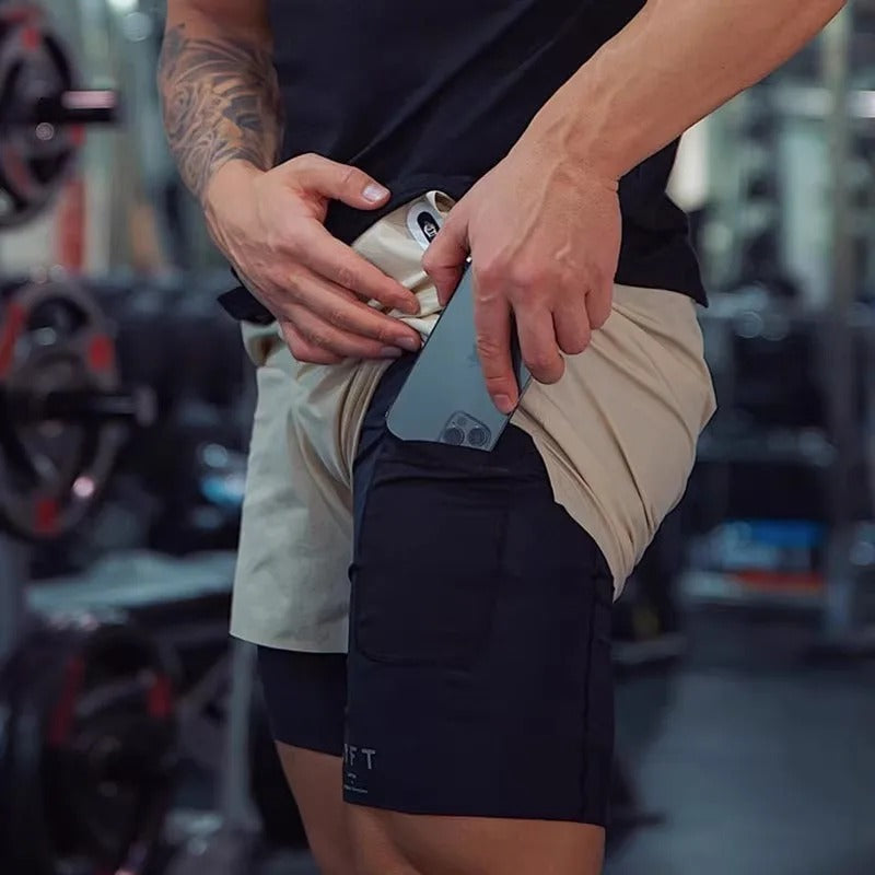 Men's Fitness Double Layered Gym Shorts