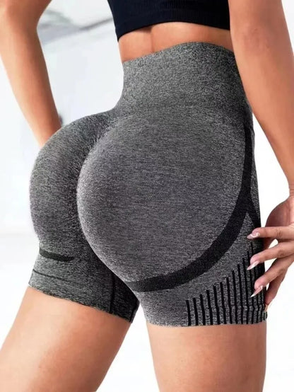 Women High Waist Workout Yoga Gym Smile Contour Seamless Cycling Shorts