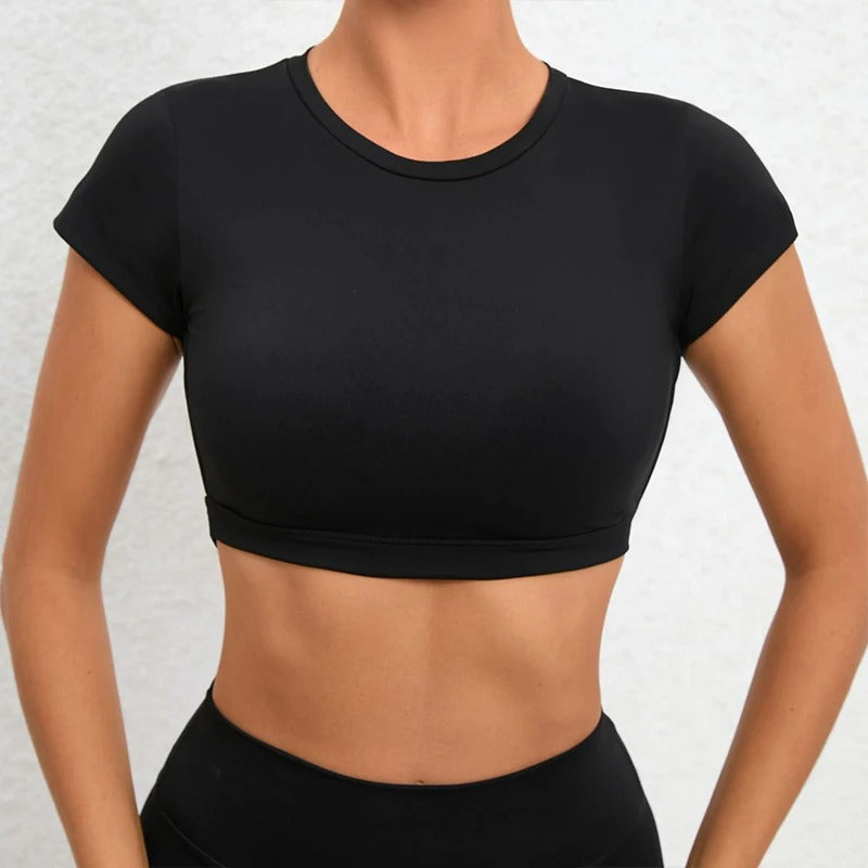 Sports Shirts Backless For Women With Build-In Bra Pads